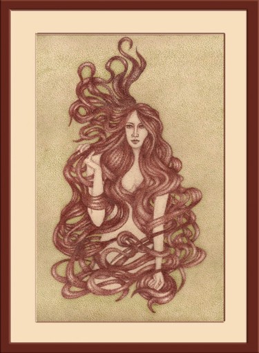 Disegno intitolato "Sereia" da Angelica Trompieri, Opera d'arte originale, Altro
