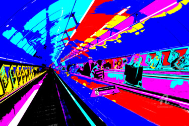 Digitale Kunst getiteld "London tube" door Angelika Berndt, Origineel Kunstwerk, Gemanipuleerde fotografie