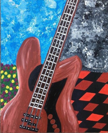 Painting titled "Guitar" by Angelika Belousova, Original Artwork, Acrylic