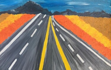 Peinture intitulée "Road" par Angelika Belousova, Œuvre d'art originale, Acrylique