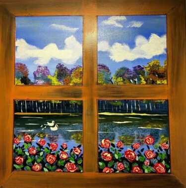 "Fenster mit Aussicht" başlıklı Tablo Angelika Hofbeck tarafından, Orijinal sanat, Akrilik