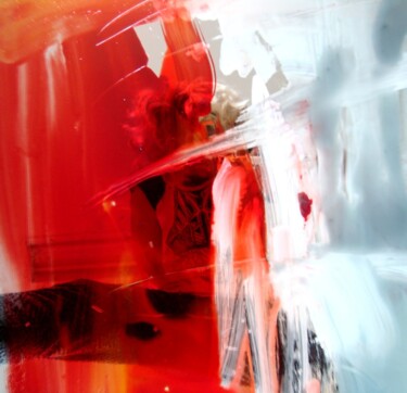 Painting titled "Selfie in red" by Angelika Poels, Original Artwork, Oil