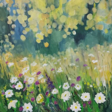 Painting titled "Flower meadow for t…" by Angelika Scheibler, Original Artwork, Acrylic
