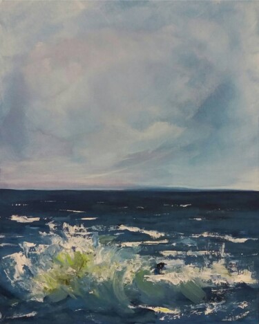 Painting titled "Seascape" by Angelika Scheibler, Original Artwork, Acrylic