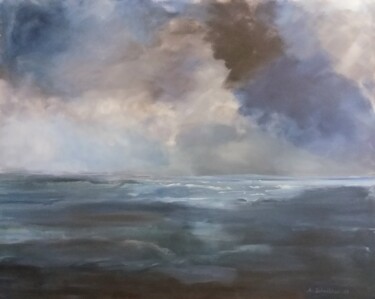 Pintura titulada "Wolken und Meer 2" por Angelika Scheibler, Obra de arte original, Acrílico
