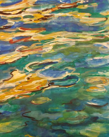 Pintura intitulada "Spiegelungen im Meer" por Angelika Scheibler, Obras de arte originais, Guache