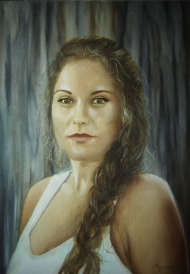 Painting titled "Danai by Ageliki, 5…" by Ageliki Aggelike, Original Artwork, Oil
