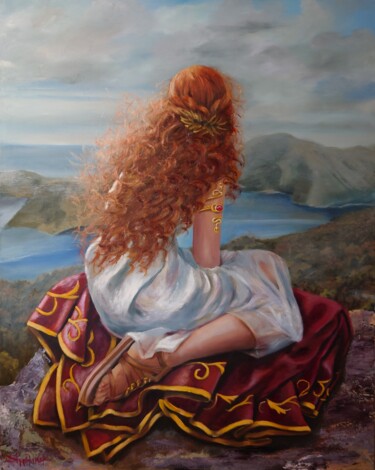 Painting titled "Penelope" by Ageliki Aggelike, Original Artwork, Oil