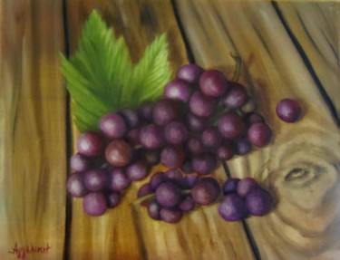 Painting titled ""Grapes"" by Ageliki Aggelike, Original Artwork, Oil
