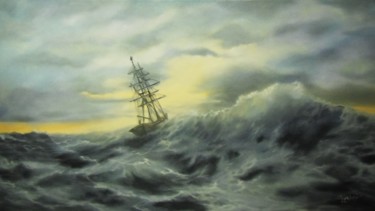 Painting titled "Against all odds" by Ageliki Aggelike, Original Artwork, Oil