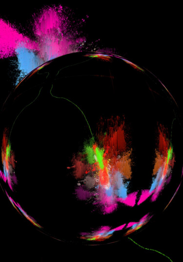 Digital Arts titled "Globo" by Angelina Alves, Original Artwork, Digital Painting