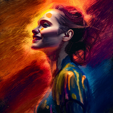 Digital Arts titled "A cor da felicidade" by Angelina Alves, Original Artwork, AI generated image
