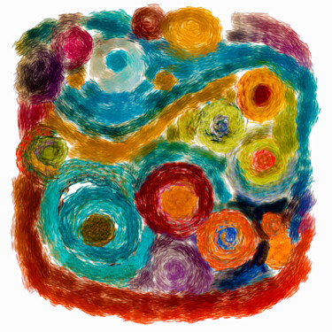 Цифровое искусство под названием "Colors Van Gogh" - Angelina Alves, Подлинное произведение искусства, Изображение, сгенерир…
