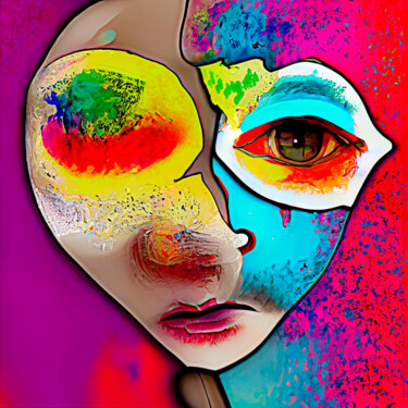 Digital Arts titled "The face" by Angelina Alves, Original Artwork, AI generated image
