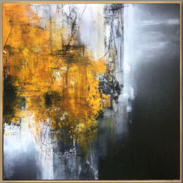 Painting titled "Ambiance d'automne." by Angelina Ermakova, Original Artwork, Acrylic Mounted on Wood Stretcher frame