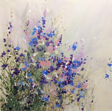 Painting titled "Fleurs de Provence" by Angelina Ermakova, Original Artwork, Acrylic Mounted on Wood Stretcher frame
