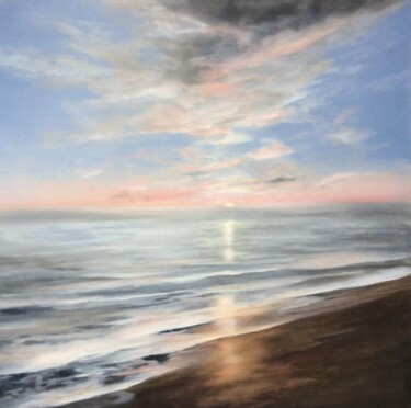 Картина под названием "La mer calme." - Angelina Ermakova, Подлинное произведение искусства, Масло Установлен на Деревянная…
