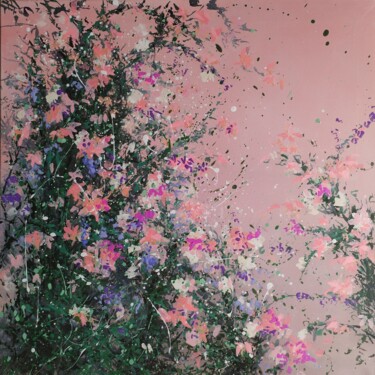 Картина под названием "Mélange des fleurs." - Angelina Ermakova, Подлинное произведение искусства, Акрил Установлен на Дерев…