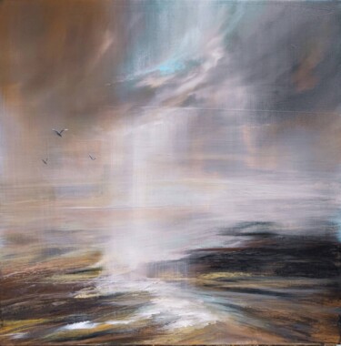 Malerei mit dem Titel "A travers les nuage…" von Angelina Ermakova, Original-Kunstwerk, Acryl Auf Keilrahmen aus Holz montie…