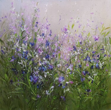 Painting titled "Printemps" by Angelina Ermakova, Original Artwork, Acrylic Mounted on Wood Stretcher frame