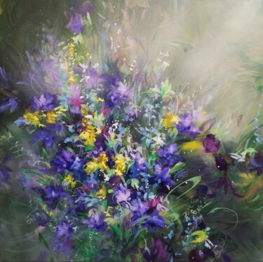 Картина под названием "Une dance des fleurs" - Angelina Ermakova, Подлинное произведение искусства, Акрил Установлен на Дере…