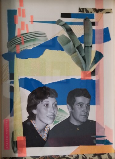 Collages titled "Sylvie & Yves" by Angelina Martin, Original Artwork, Collages