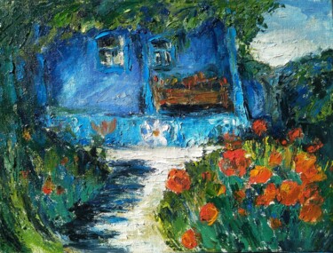 Painting titled "Летний пейзаж. Молд…" by Angelina Maslikova, Original Artwork, Oil