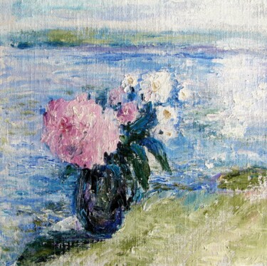 Pittura intitolato "Morning. Flowers. У…" da Angelina Maslikova, Opera d'arte originale, Olio