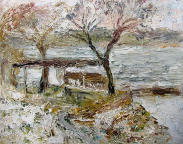 Ζωγραφική με τίτλο "Winter Landscape" από Angelina Maslikova, Αυθεντικά έργα τέχνης