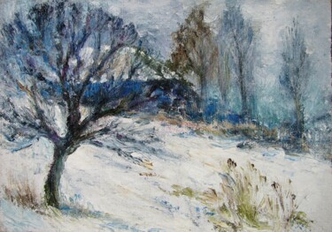 Pintura intitulada "Winter" por Angelina Maslikova, Obras de arte originais, Óleo