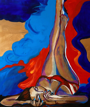 Картина под названием "Во власти эмоций" - Angelina Masson, Подлинное произведение искусства, Акрил Установлен на Деревянная…