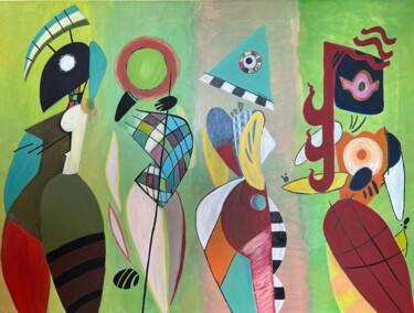 Картина под названием "«Музы»" - Angelina Masson, Подлинное произведение искусства, Акрил Установлен на Деревянная панель