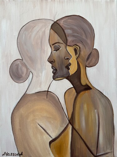 Ζωγραφική με τίτλο "Прислушаться к себе" από Angelina Masson, Αυθεντικά έργα τέχνης, Ακρυλικό Τοποθετήθηκε στο Ξύλινο πάνελ