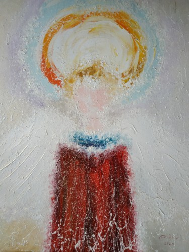 Peinture intitulée "Ангел-хранитель" par Angelina Damenia, Œuvre d'art originale, Huile