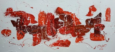 Картина под названием "Красная композиция" - Angelina Damenia, Подлинное произведение искусства, Масло