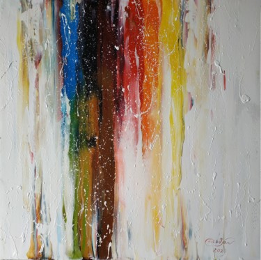 Картина под названием "За занавесом" - Angelina Damenia, Подлинное произведение искусства, Масло