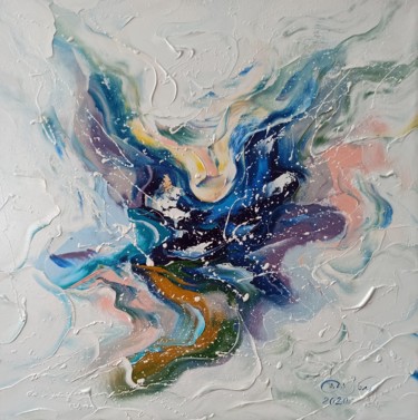 Картина под названием "Синяя птица" - Angelina Damenia, Подлинное произведение искусства, Масло
