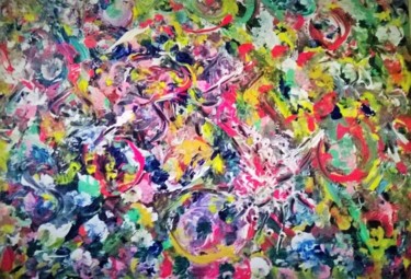Peinture intitulée "Cyclone de couleurs" par Angélique Andujar, Œuvre d'art originale, Acrylique