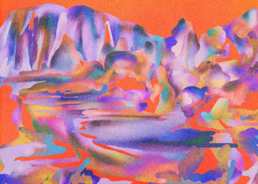 Giverny on fire Arts numériques intitulée "Giverny on fire" par Angéline Terpend, Œuvre d'art originale, Peinture numérique
