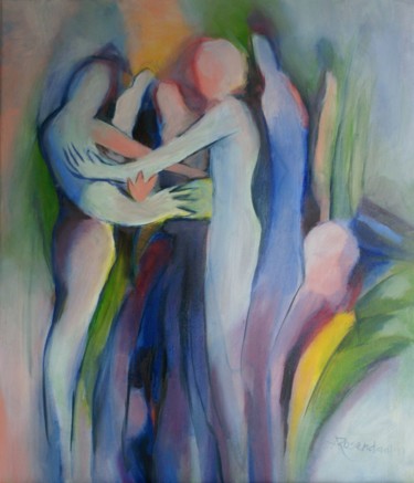 Peinture intitulée "Wij mensen 5" par Angeline Rosendaal, Œuvre d'art originale, Huile Monté sur Châssis en bois