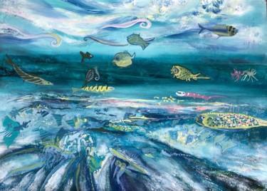 Pittura intitolato "Onderwaterwereld 3" da Angeline Rosendaal, Opera d'arte originale, Olio