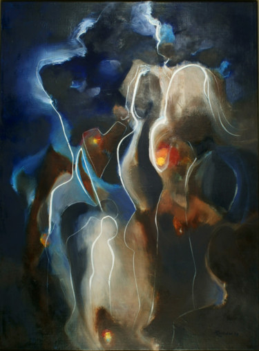 Peinture intitulée "wij mensen 4" par Angeline Rosendaal, Œuvre d'art originale, Huile Monté sur Châssis en bois