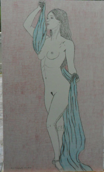 Dessin intitulée "Femme Nue" par Angelino Campigotto, Œuvre d'art originale, Crayon