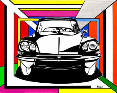 Картина под названием "DS Citroën" - Angélique Dufossé, Подлинное произведение искусства, Акрил Установлен на Деревянная рам…