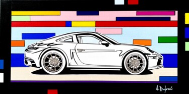 Pintura titulada "Porsche 911" por Angélique Dufossé, Obra de arte original, Acrílico Montado en Bastidor de camilla de made…