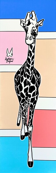 Malerei mit dem Titel "Baby Girafe" von Angélique Dufossé, Original-Kunstwerk, Acryl