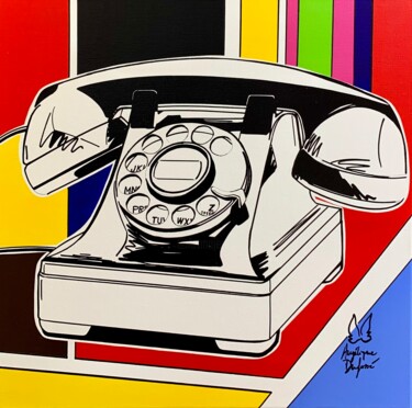 Pintura titulada "C’est un téléphone" por Angélique Dufossé, Obra de arte original, Acrílico