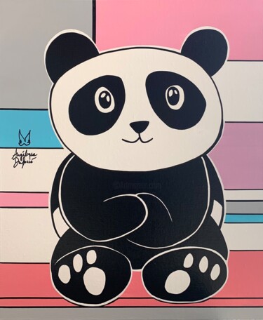 Pintura intitulada "Panda Doudou Câlin" por Angélique Dufossé, Obras de arte originais, Acrílico