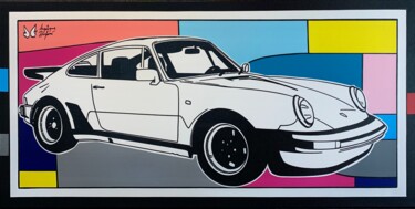 Malerei mit dem Titel "Porsche 911 930 Tur…" von Angélique Dufossé, Original-Kunstwerk, Acryl