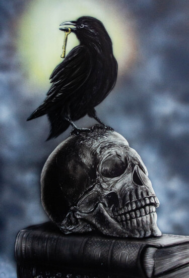Pittura intitolato "skull" da Angelique Joao, Opera d'arte originale, Acrilico